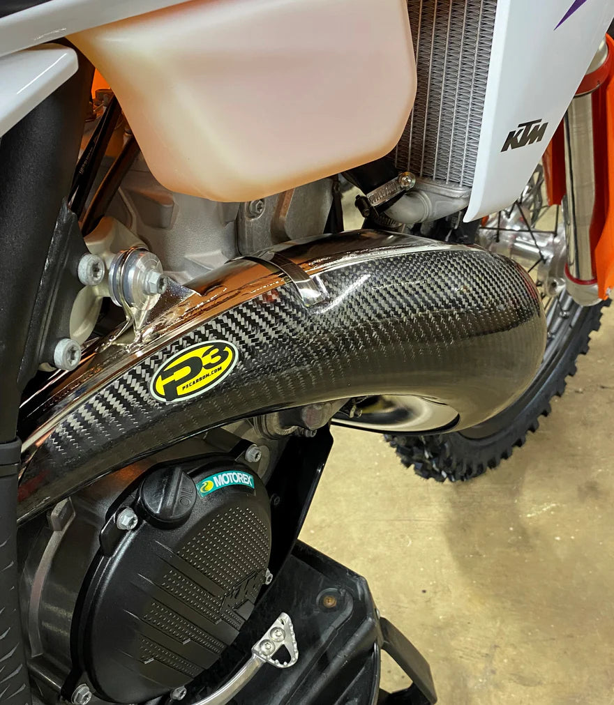 Protector mufla de carbono P3 MAXCoverage KTM / Husqvarna / GasGas 250/300 Modelos | 2023 - 2025