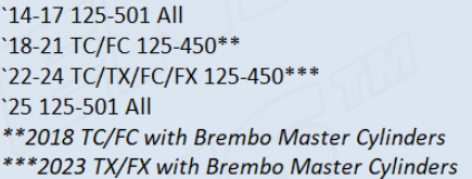 Kit de reconstrucción bomba del freno delantero para KTM / HQV / GG All Balls