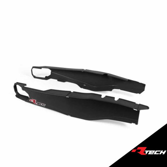 Protectores de basculante de plástico RTech  para modelos selectos de GasGas, Husqvarna y KTM (2022 a 2025) - (Negro)