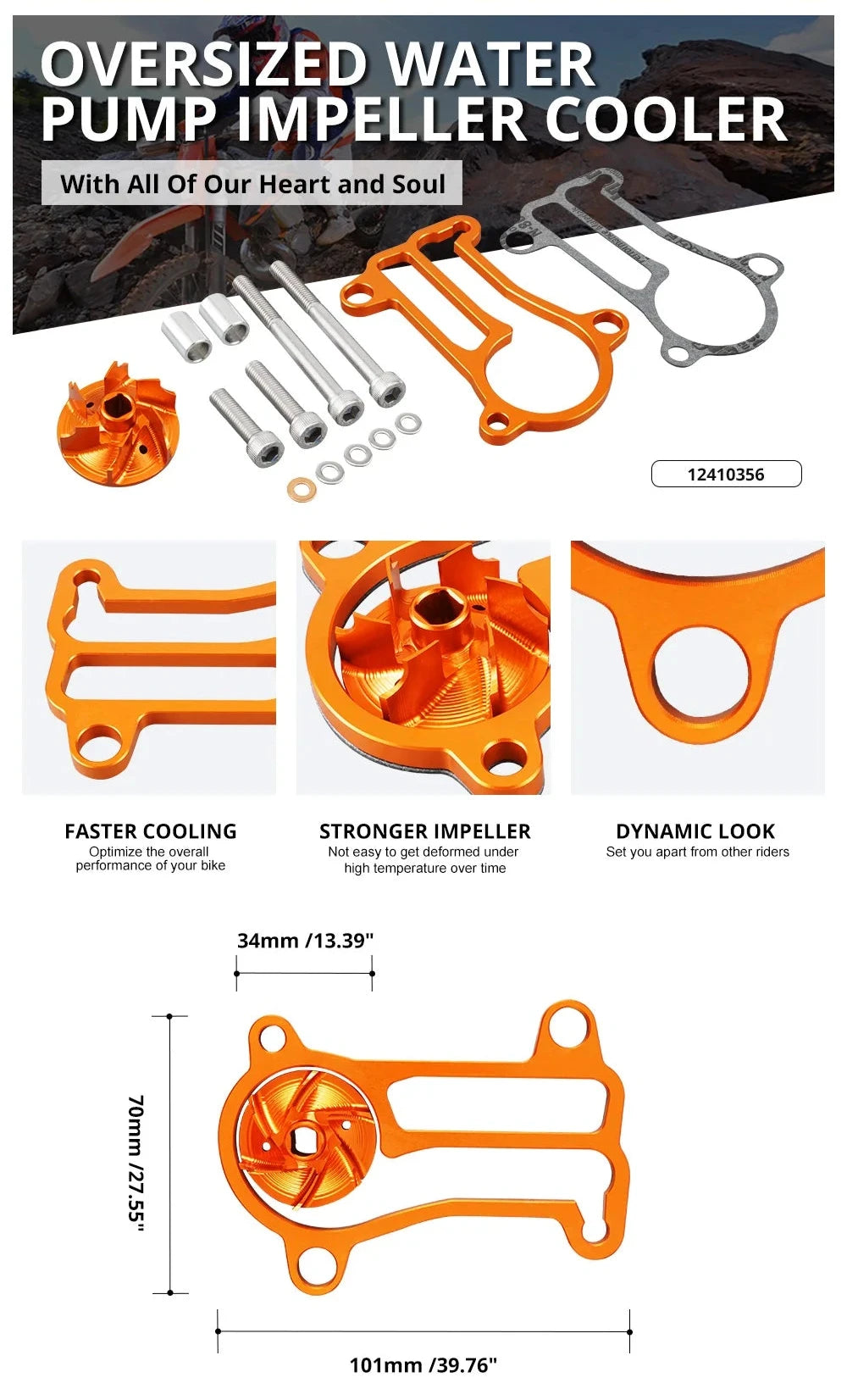 kit de cubierta y propela de alto flujo para bomba de agua