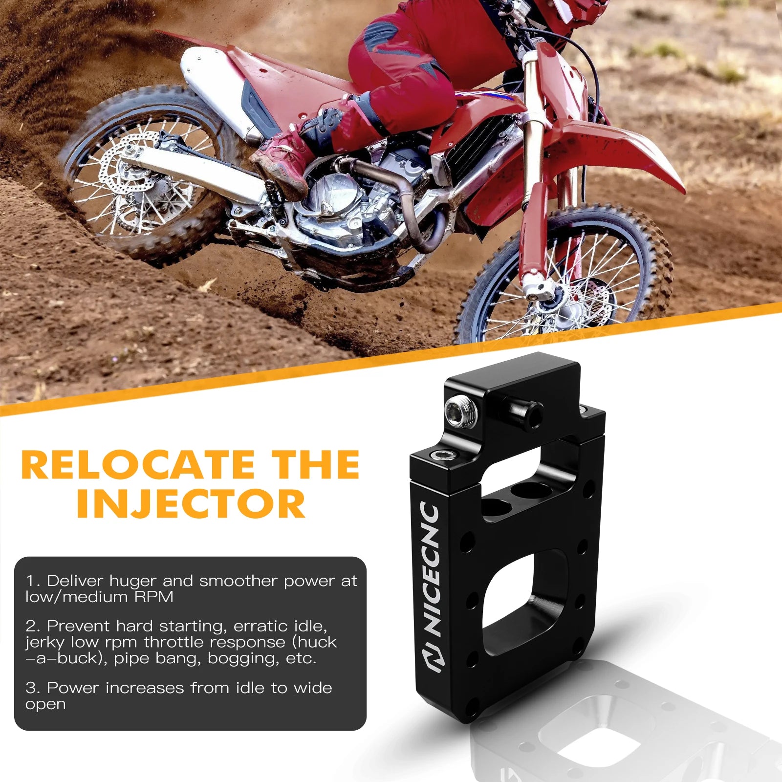 Kit bloque de reubicación de inyector TPI para KTM EXC250 EXC300 XC XCW TPI Six Days Husqvarna TE250i TE300i 2018-2023 GasGas EC300 EC250